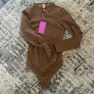 FENDI SKIMS long sleeve bodysuit M Medium brand new